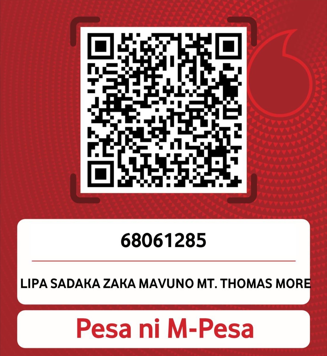 QR code for parish tithes and offerings - St. Thomas More