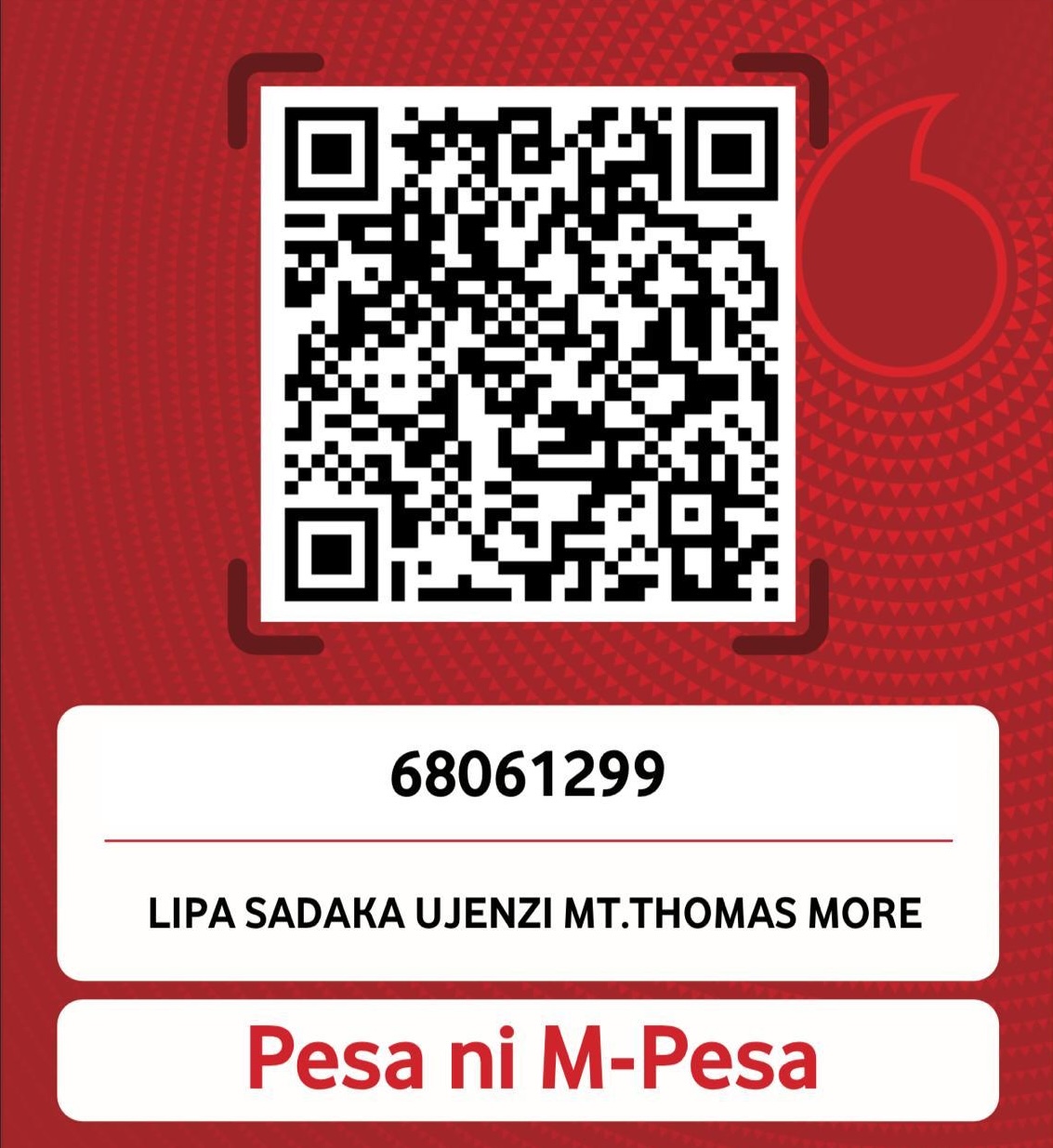 QR code for construction donations - St. Thomas More